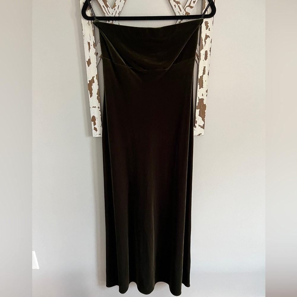 Michel Stephen Paris Vintage Maxi Midi Velvet Strapless Dress Size Medium